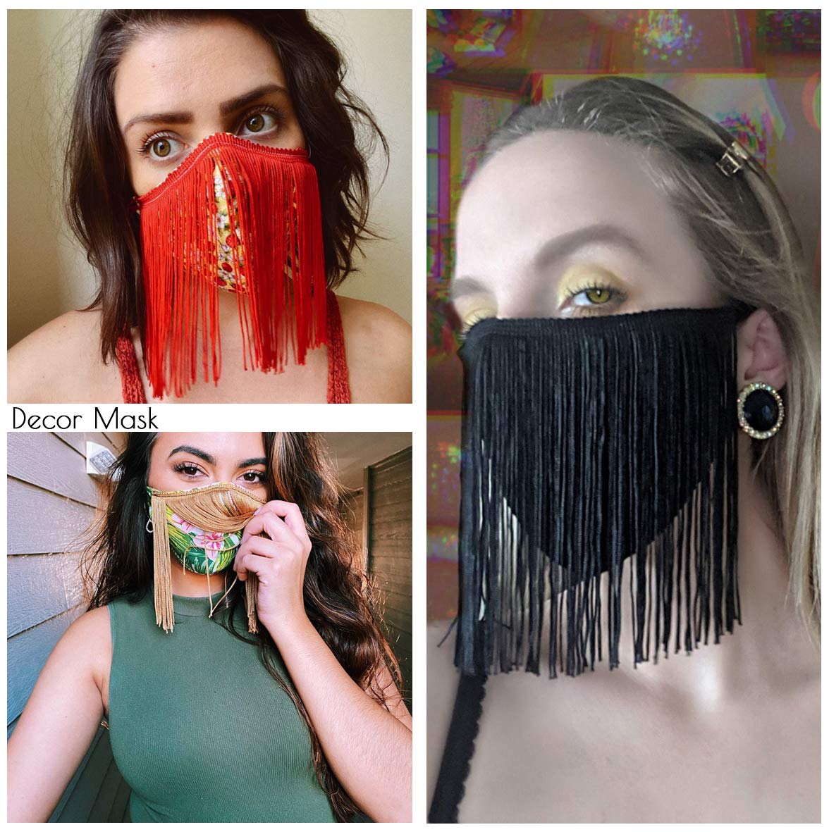 Sewing Fringe Trim for DIY Craft, Gold, 6 Inches Wide - 10 Yards