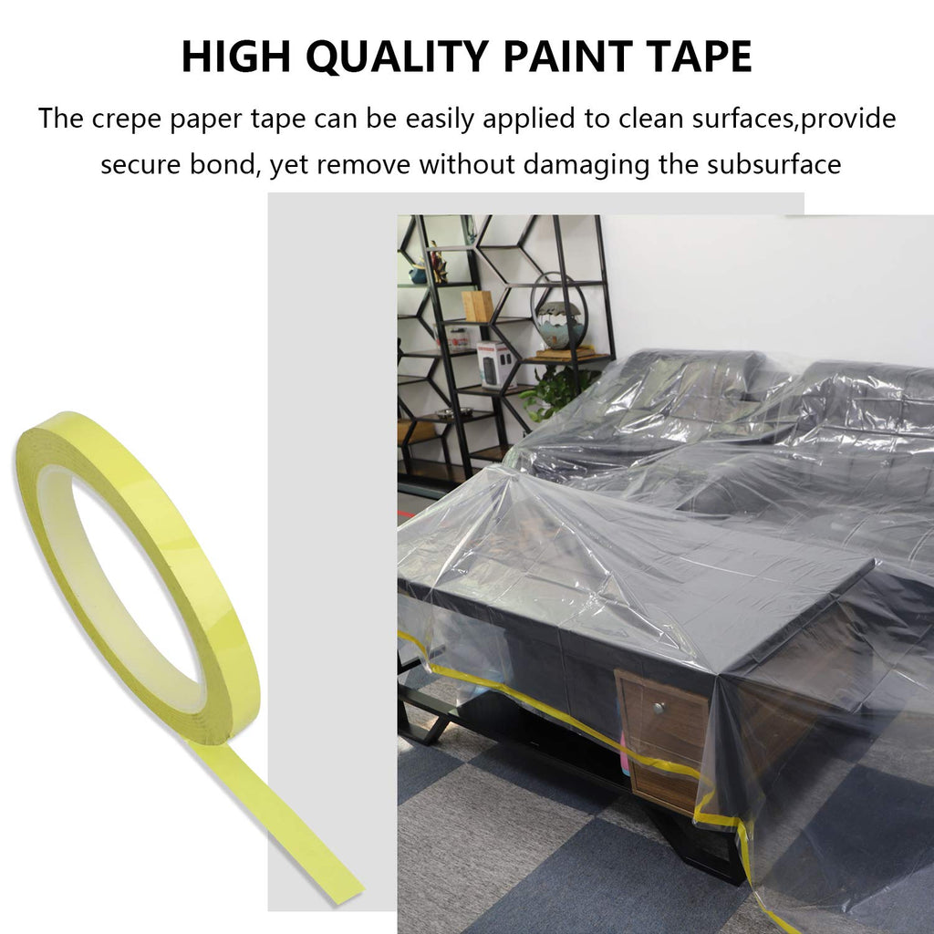 2 Packs 144"/12ft Plastic Sofa Couch Cover, Waterproof Plastic Couch Covers for Furniture for Sectional Sofa