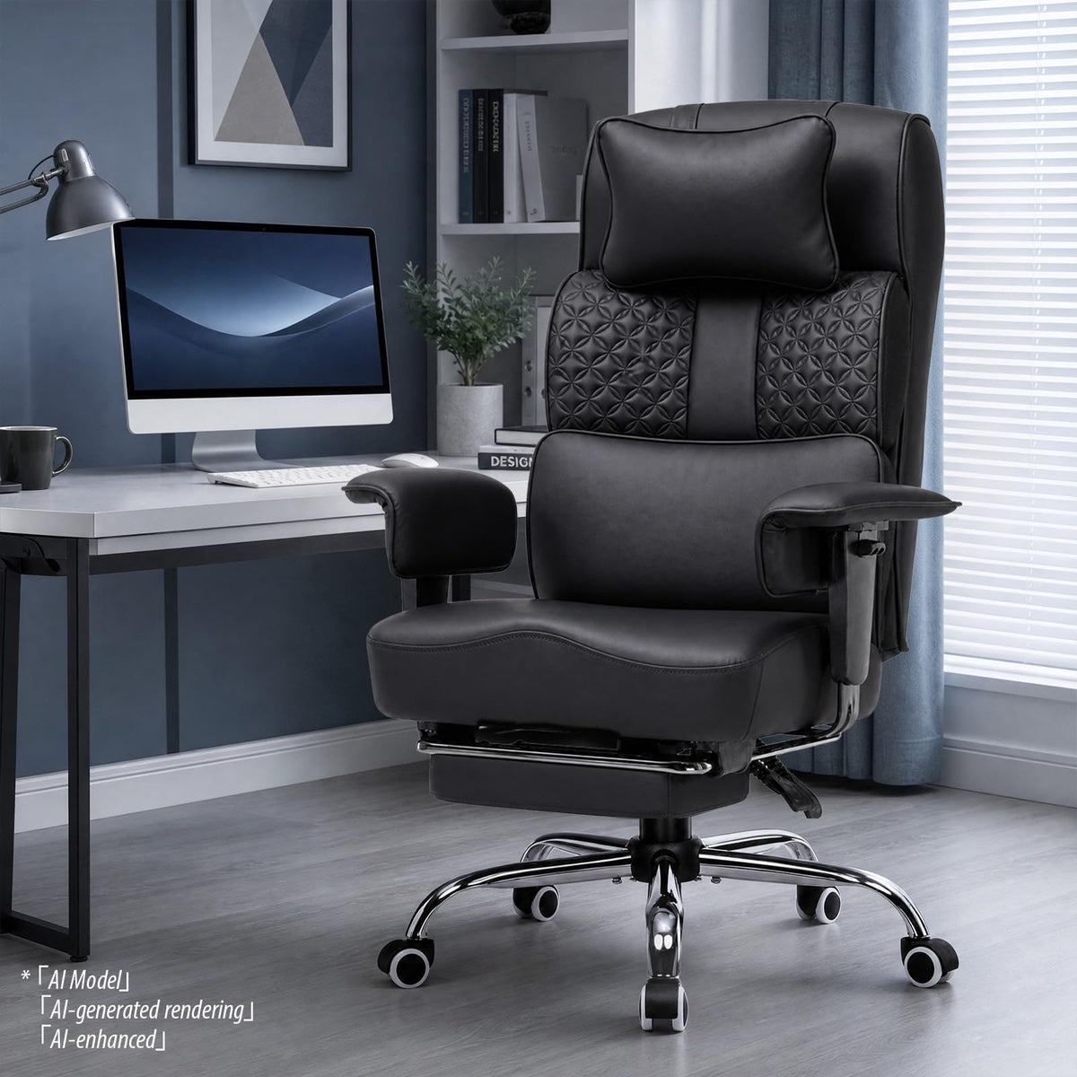 Big and Tall Office Chair 400lbs Heavy Duty Wide Ergonomic Gaming Chair with Footrest, High Back Computer Chairs with
