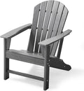 Farmhouse Adirondack Chair Wood Texture, Poly Lumber Patio Chairs, Pre-Assembled Weather Resistant Outdoor Chairs for