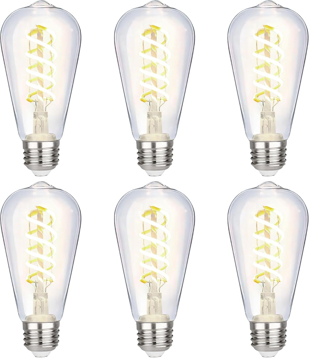 6 Pack Vintage LED Edison Bulbs, E26 Led Bulb 60Watt.
