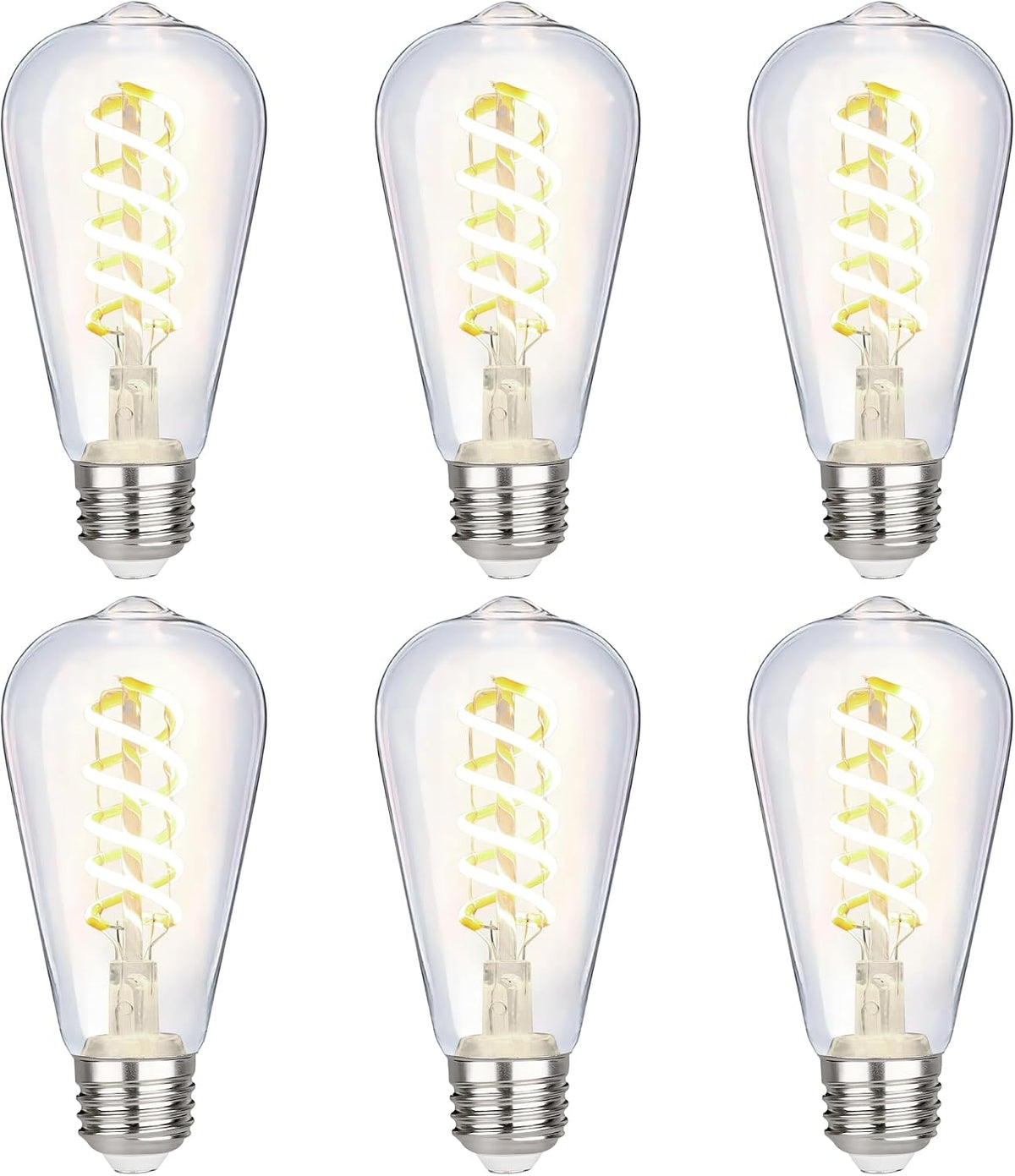 6 Pack Vintage LED Edison Bulbs, E26 Led Bulb 60Watt.