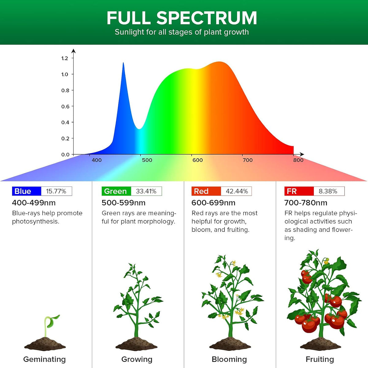 LED Grow Light Bulb 2Pack, PAR25 24W 1Pack + PAR25 15W 1Pack, Full Spectrum LED Grow Bulb for Indoor Plants