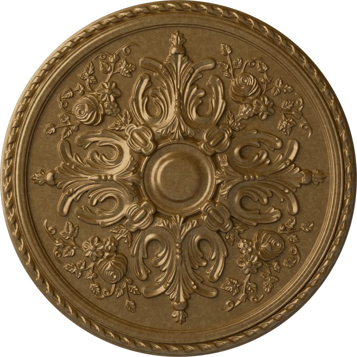 32 5/8"OD X 2"P Bradford Ceiling Medallion Fits Canopies Up to 6 5/8", Pale Gold