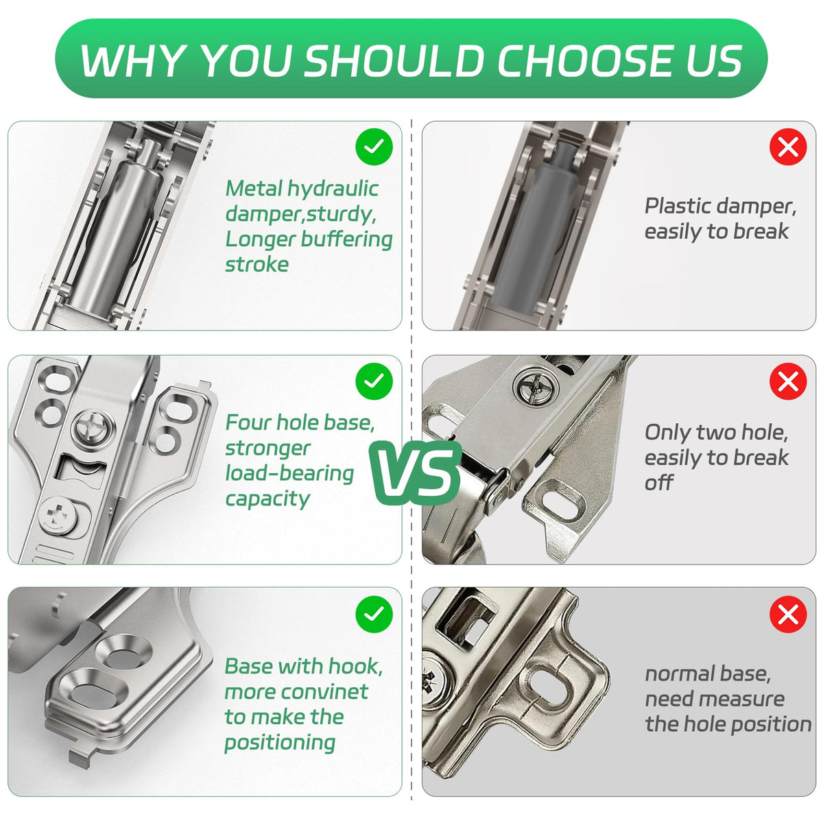 25 Pairs 50 Packs Half Overlay Hinge, Partial 1/4 inch Small Overlay Cabinet Hinges, Face Frame Soft Close Cabinet