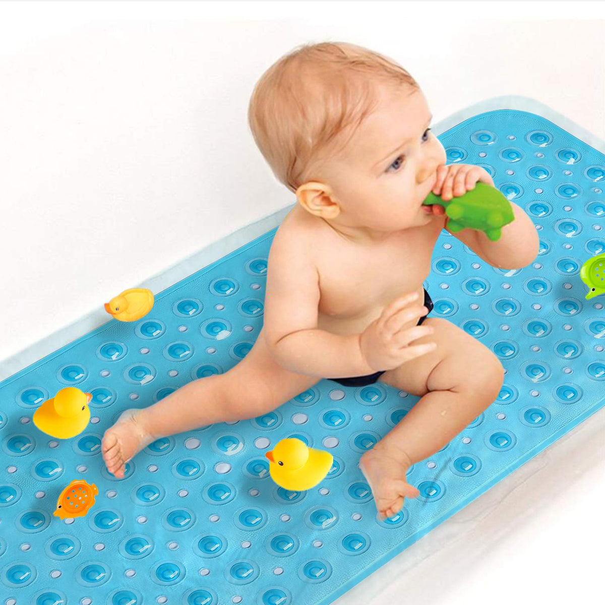 Upgrade Baby Bath Mat Non Slip Extra Long Bathtub Mat for Kids 40 X 16 Inch - Eco Friendly Bath Tub Mat with 200 Big