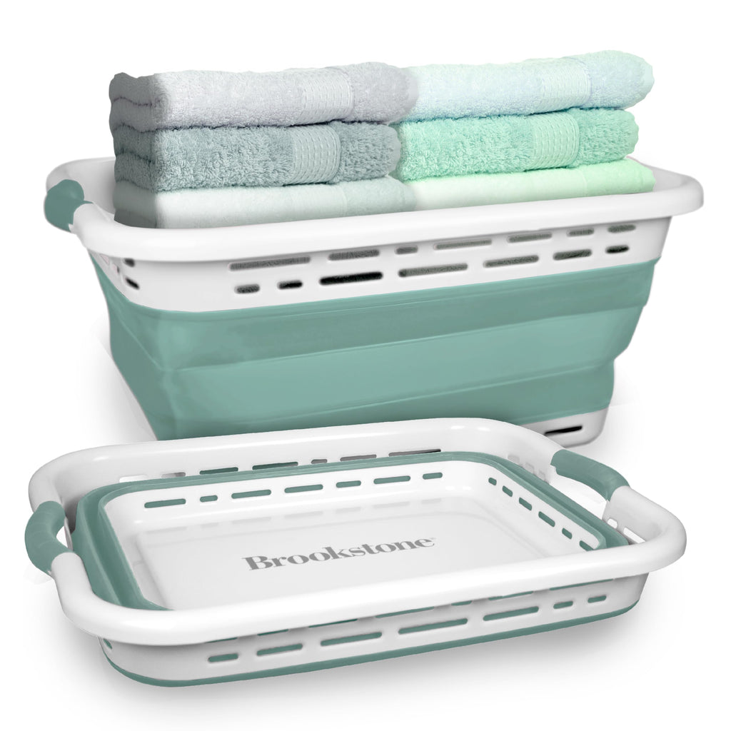 11 GALLON XL 24" Collapsible Laundry Basket & Clothes Hamper, Comfort Non-Slip Handles, Modern Laundry Hamper with