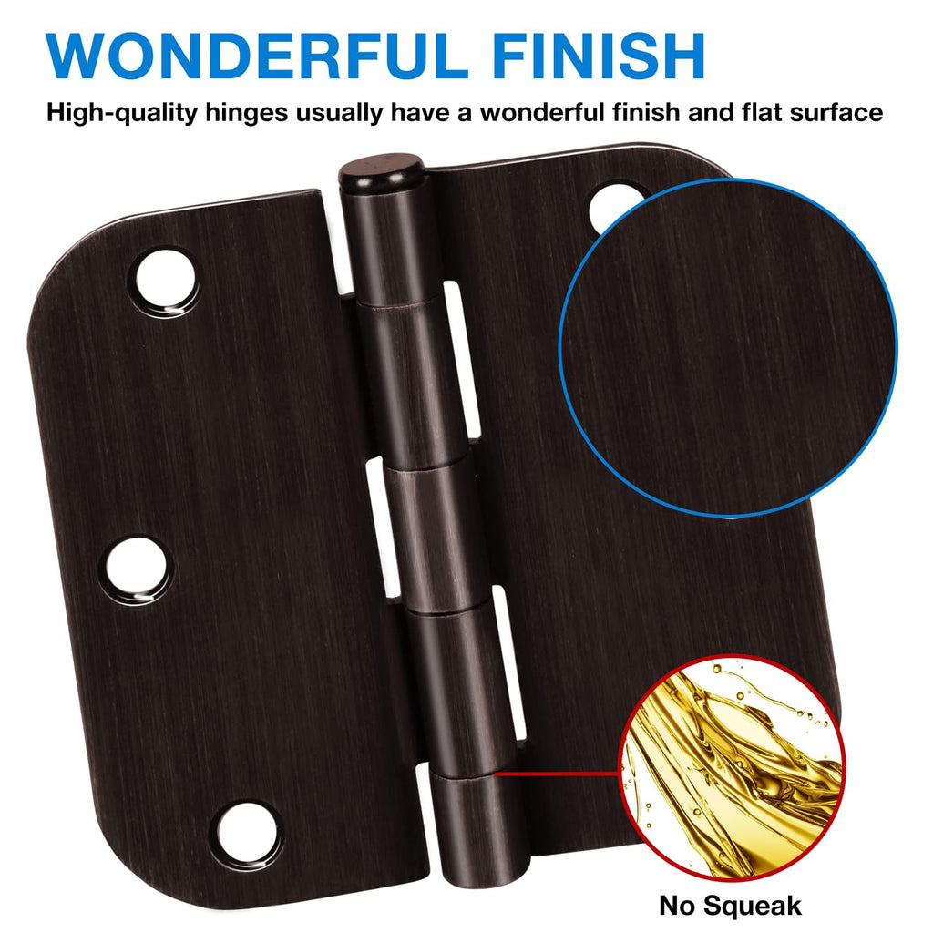 Residential Oil Rubbed Bronze Door Hinges 3.5 Inch X 3 1/2" 5/8"