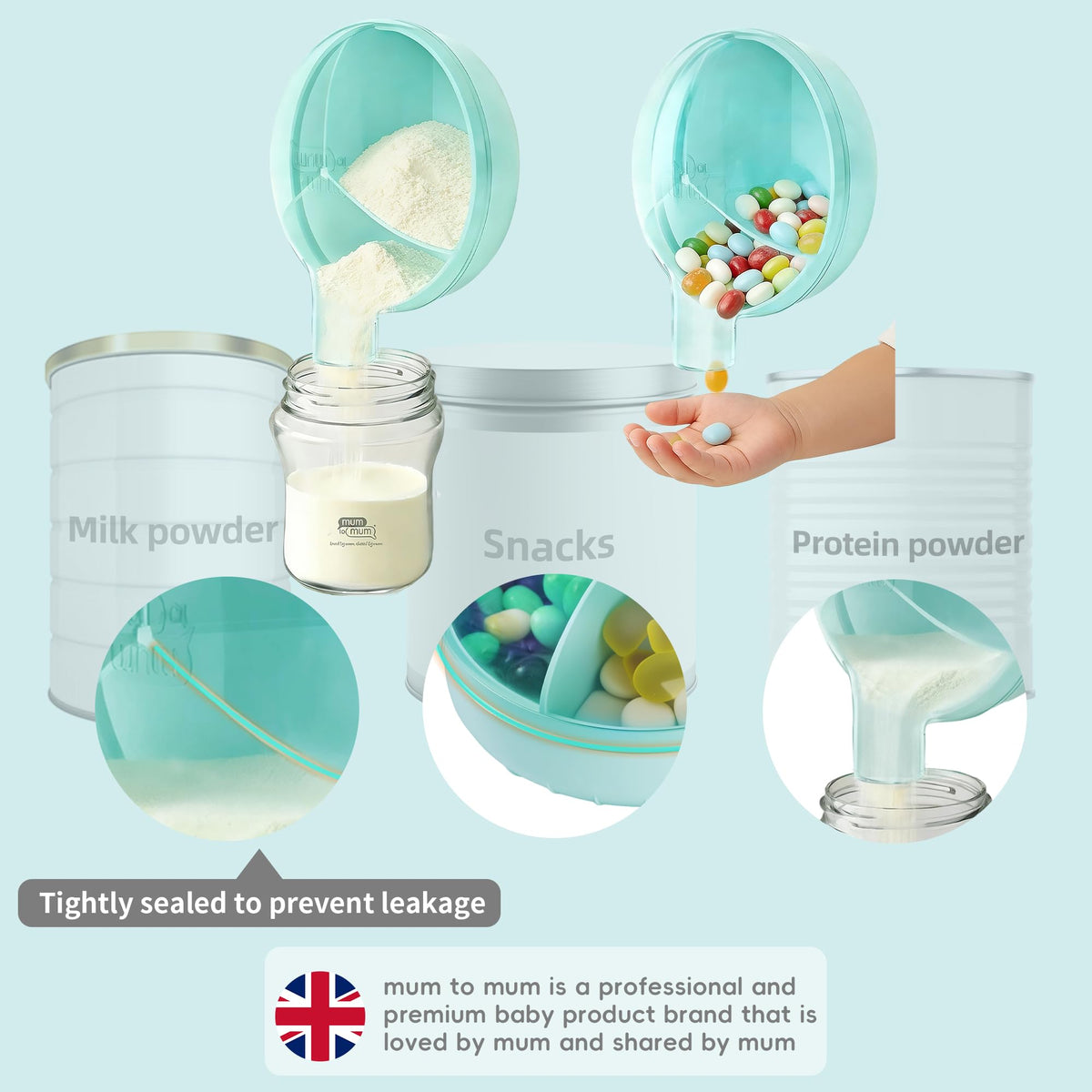 6Oz Baby Formula Dispenser Airtight Leak Proof Travel Milk Container 2 Pack