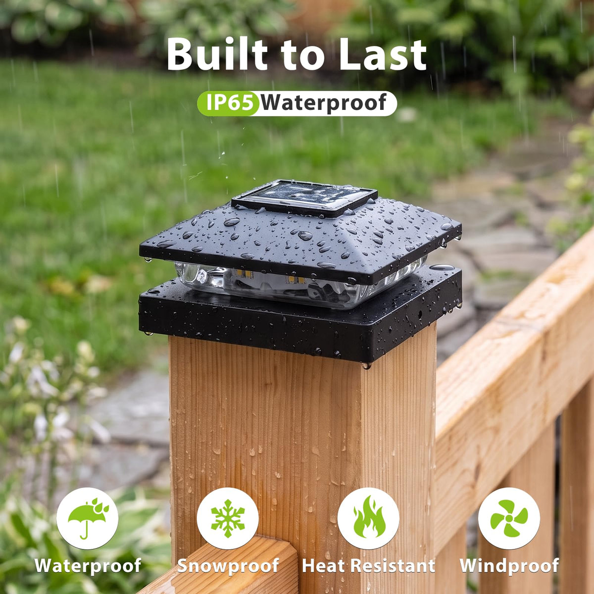 4x4 Solar Post Cap Light 24Pack, 2 Modes Waterproof for Deck Fence
