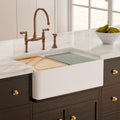Farmhouse Sink 30 Inch, 30"W x 20"D White Kitchen Workstation Sinks, Fireclay Single Bowl Kitchen Farm Sink with