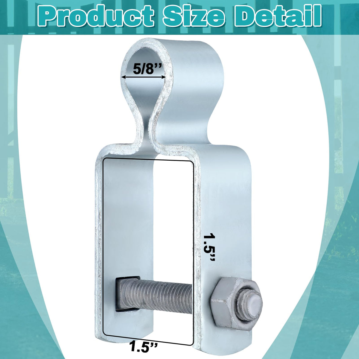 4 Pcs Gate Hinge Female 1-1/2" X 1-1/2", 5/8" Pintle Square