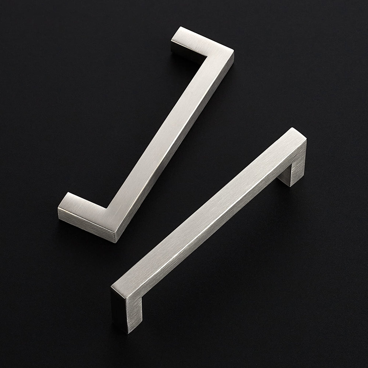 Brushed Nickel Square Pulls Cabinet Handles,5 Inch,30 Pack