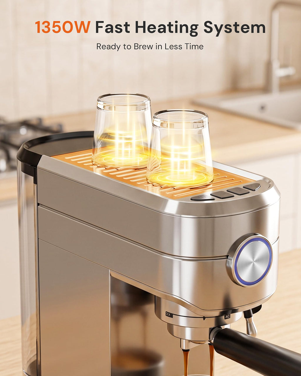 Compact 20 Bar Espresso Machine with Milk Frother