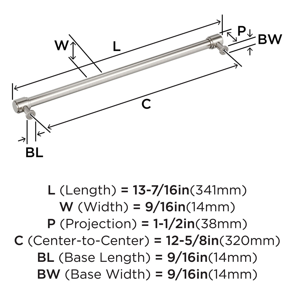 12-5/8" Faircrest Satin Nickel Drawer Pull