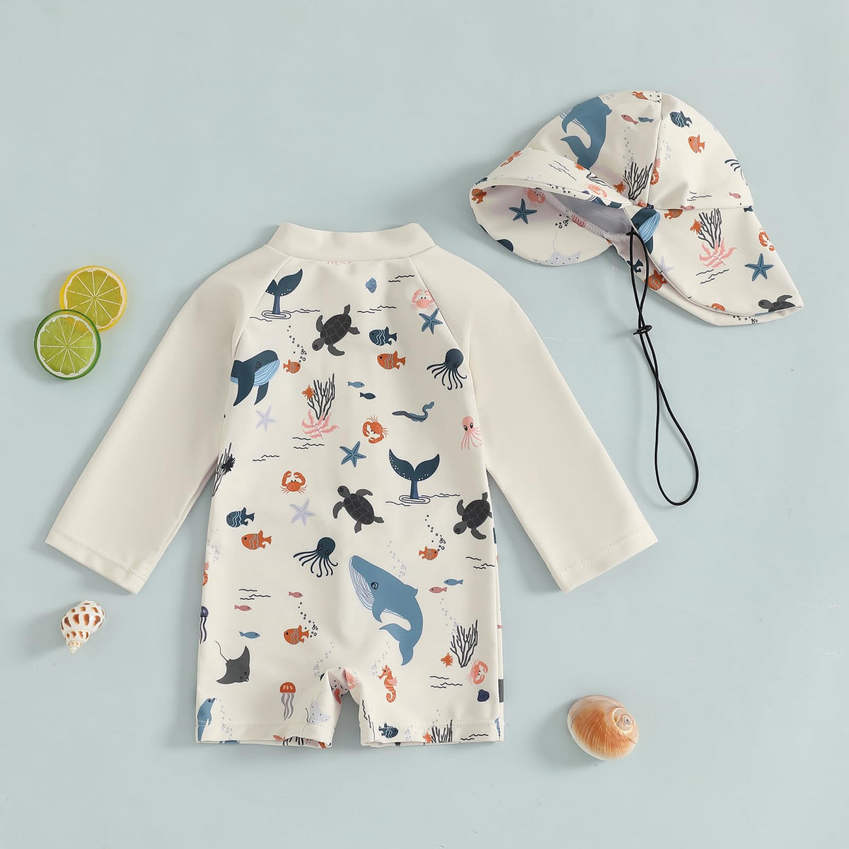Baby/Toddler Boy Rash Guard Swimsuit Long Sleeve One Piece Zipper Swimwear Sunsuit Infant Bathing Suit Beachwear