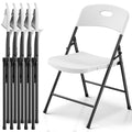 Folding Chairs 6 Pack, Outdoor Folding Chairs for Outside Indoor, Portable 350 lbs Capacity Heavy Duty Plastic Metal