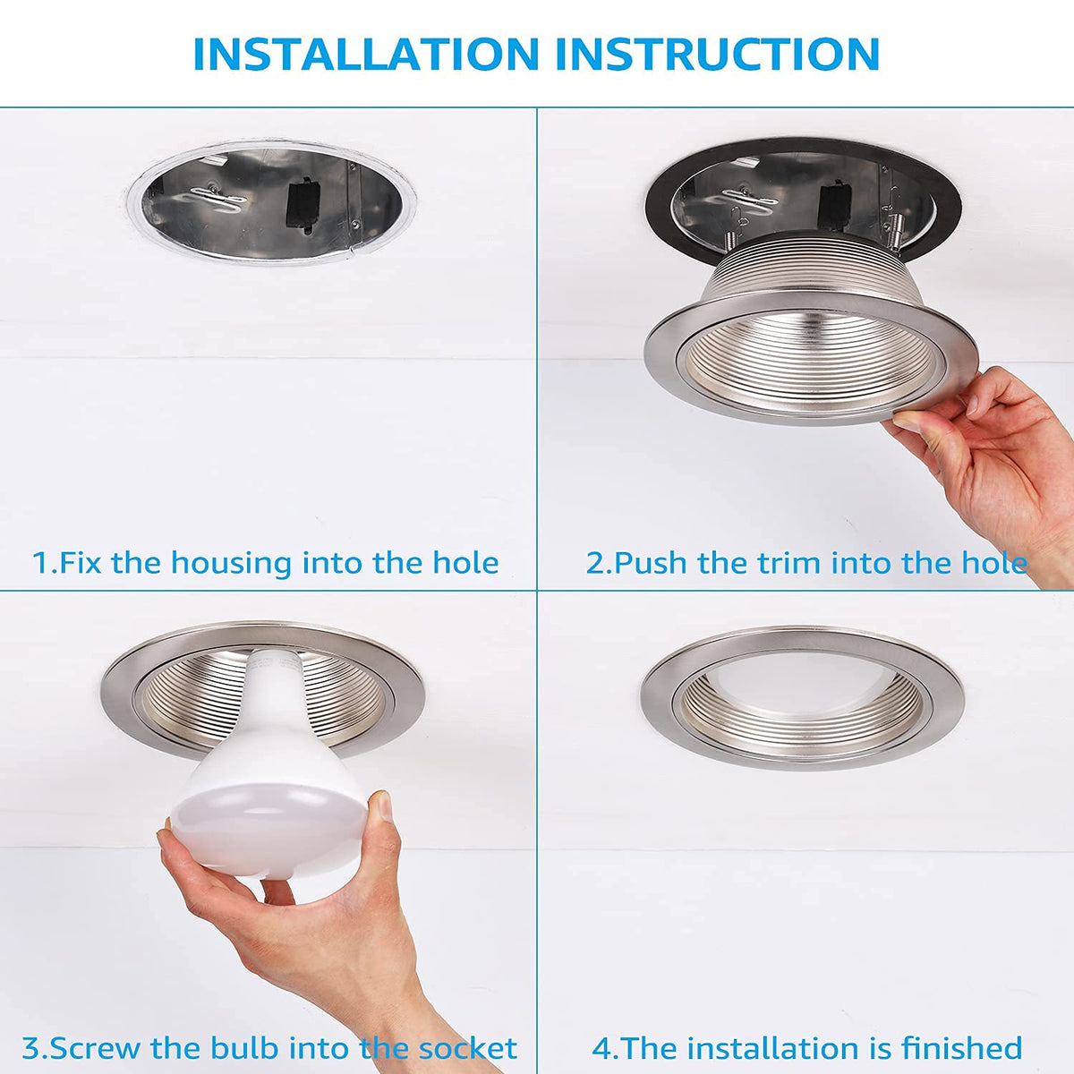 6 Inch Recessed Light Trim, Satin Nickel