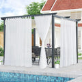 2 Panels Sheer Outdoor Curtains Extra Wide Waterproof, Tab Top Indoor Outdoor Voile Sheer Drapes Airy with Light