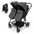 Double Stroller for Twins, One-Click Quick Fold Lightweight Newborn and Toddler Stroller with Point Safety Harness