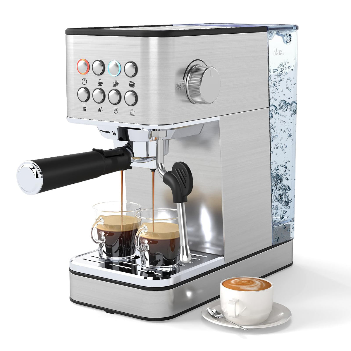 Espresso Machine 20 Bar, Compact Stainless Steel Coffee Maker
