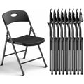 Folding Chairs 10 Pack, Outdoor Plastic Sturdy Metal Folding Chairs for Outside Indoor, Portable 350 lbs Capacity