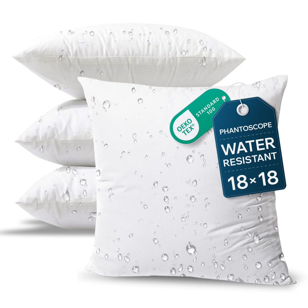 Outdoor Pillows Waterproof 18x18 Outdoor Pillow Inserts 4 Pack