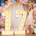 4FT Marquee Numbers, Large Light Up Number 17th Birthday Party Decor
