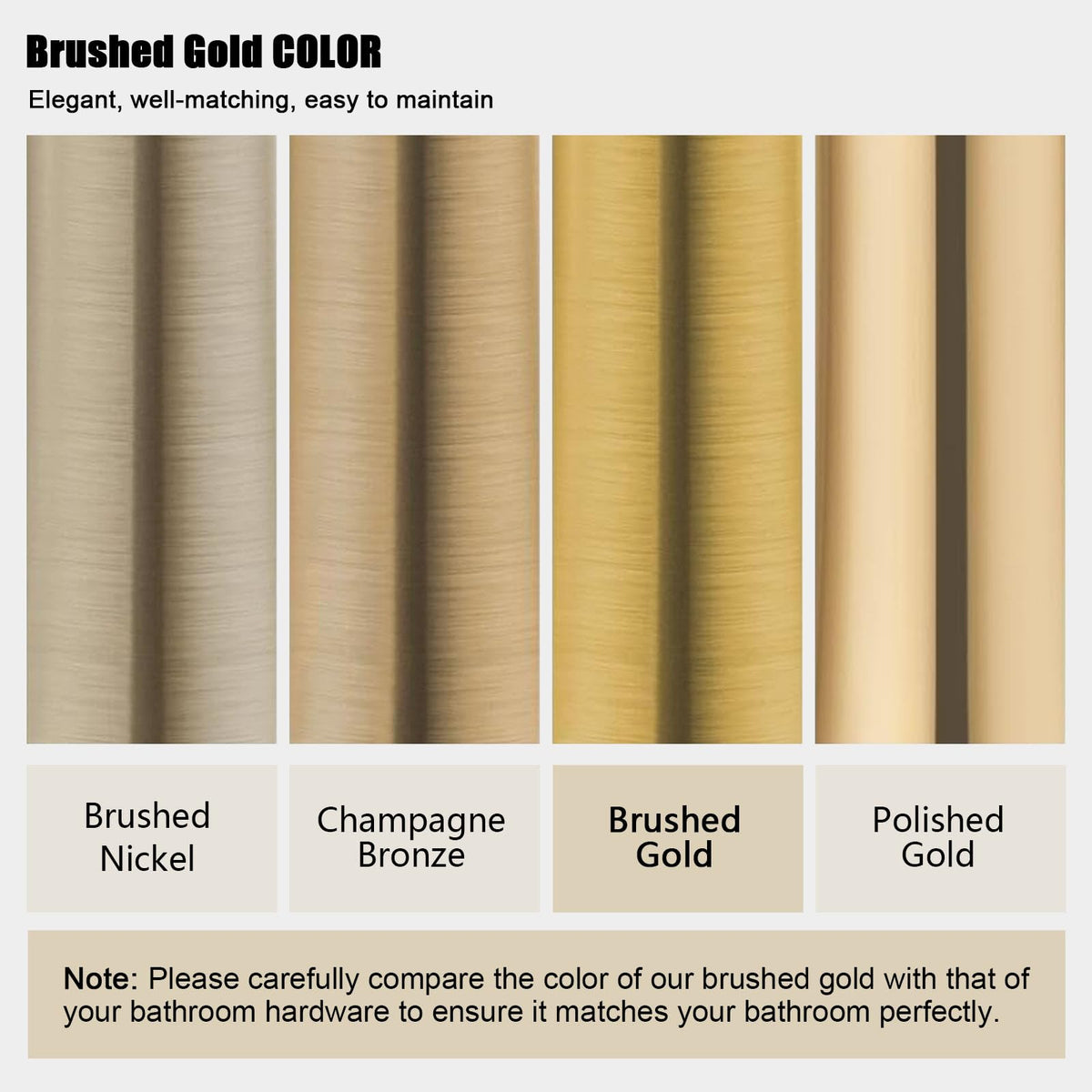 Brushed Gold Shower Head with Handheld,Rain Shower System Faucet Set