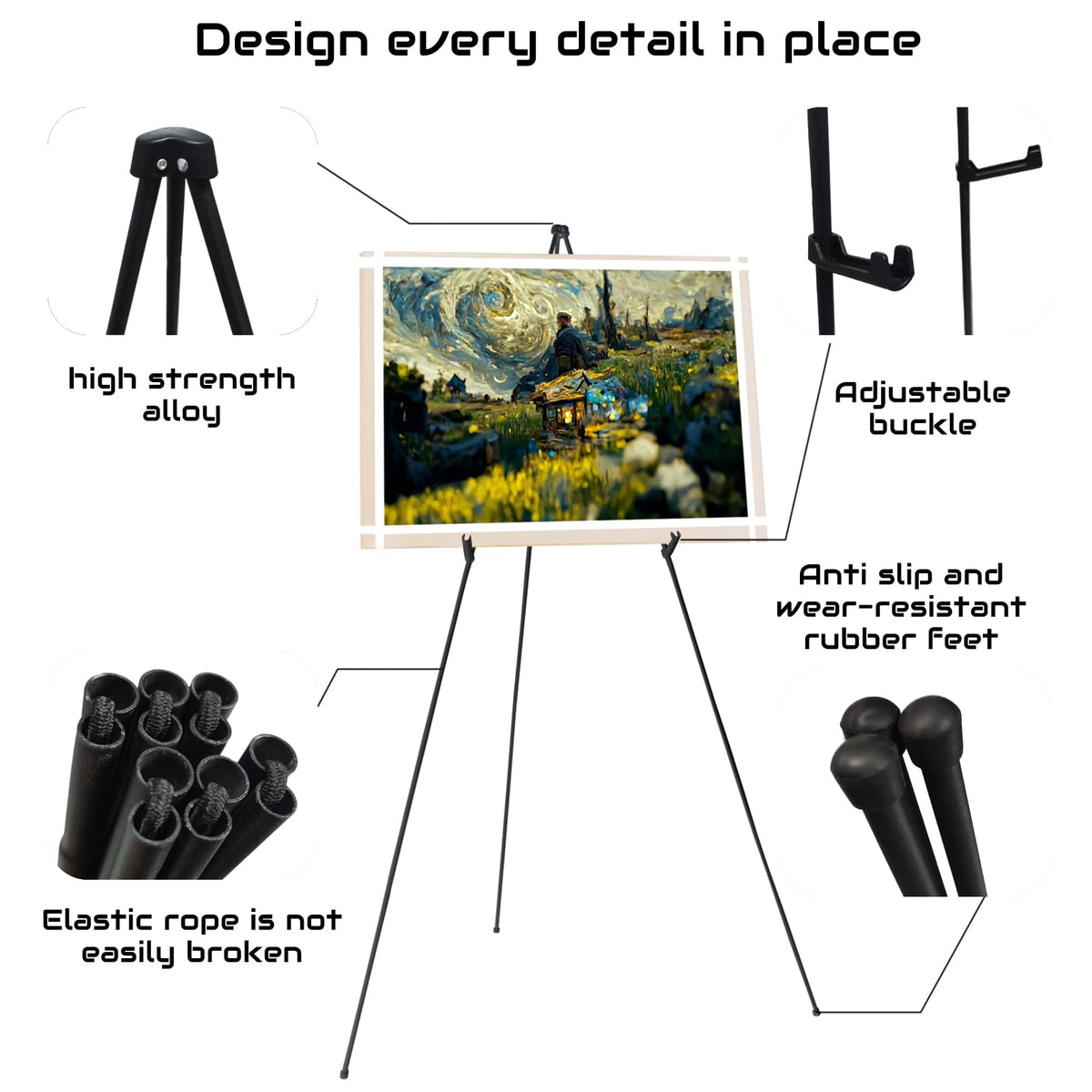 2 Pack Easel Stand for Wedding Sign & Poster, Adjustable Easels for Display