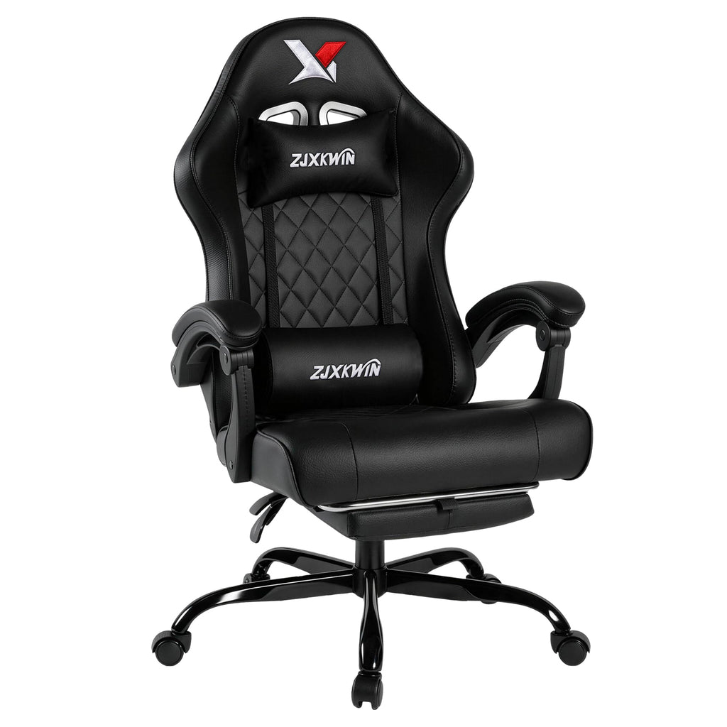 Gaming Chair for Adults with Pocket Spring Cushion, Ergonomic High Back Computer Chair with Footrest and Lumbar