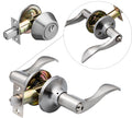 Entrance Lever Door Handle ( and Front Door) Reversible for Right and Left Side and a Single Cylinder deadbolt Set