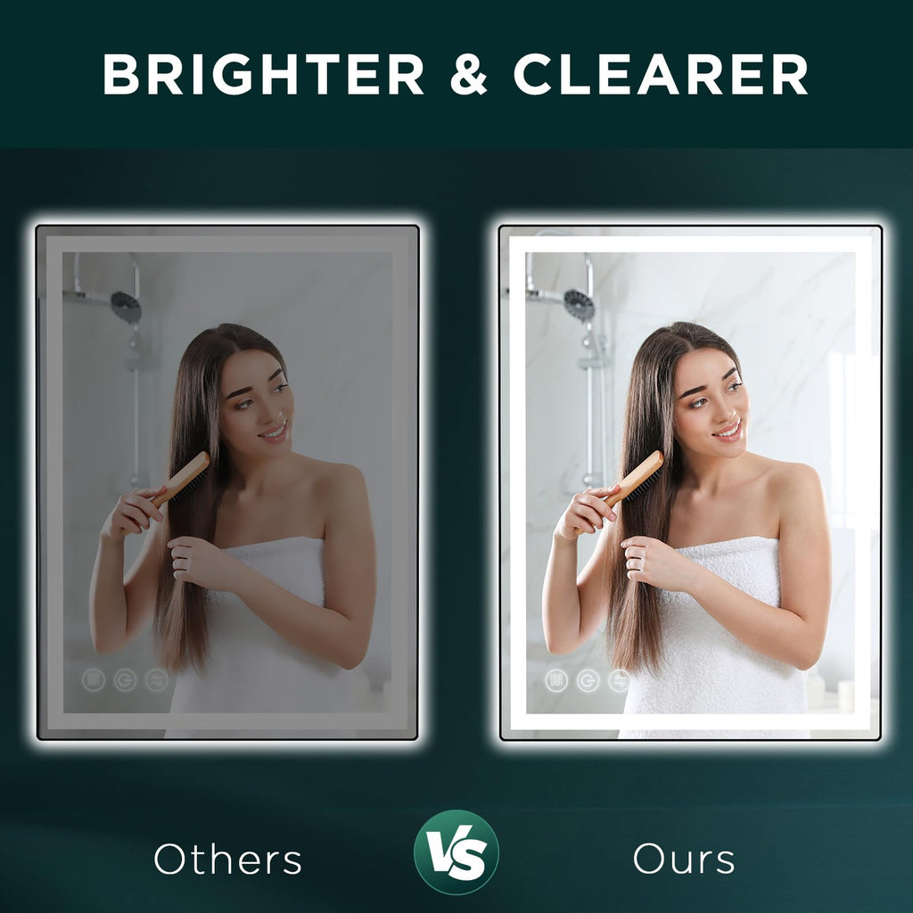 32" x 24" LED Bathroom Mirror with Lights, Memory Vanity Mirror