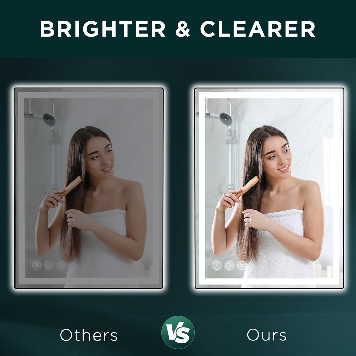 32" x 24" LED Bathroom Mirror with Lights, Memory Vanity Mirror