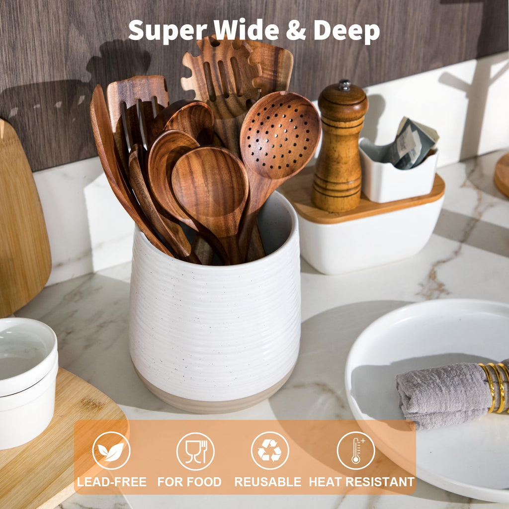 6.8" Large Ceramic Utensil Holder Counter