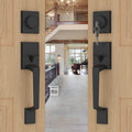 Double Door Handle Set, Black Double Door Handleset with Dummy