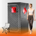 Full Size Portable Personal Infrared Sauna for Home, Personal Home Spa Tent with Remote Control, Heating Foot Pad, Foldable Reinforced Chair (Grey, L33.8 x W 33.8" x H 66.5")