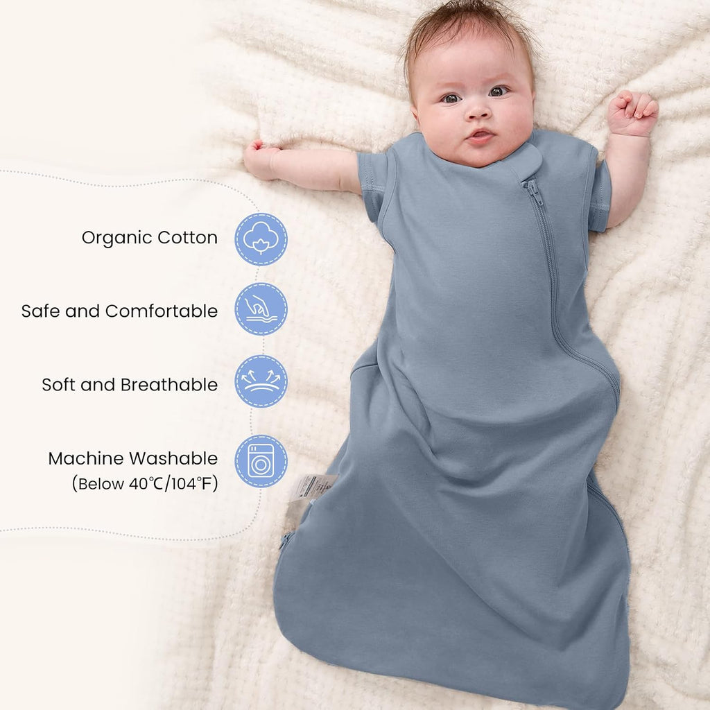 Kaiyababy Organic Cotton Baby Sleep Sack, 0.5 TOG Wearable Blanket