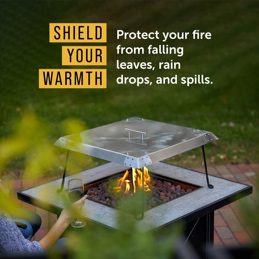 Stainless Steel Fire Pit Heat Deflector - Outdoor Heat Shield for Tabletop & Camping Stove