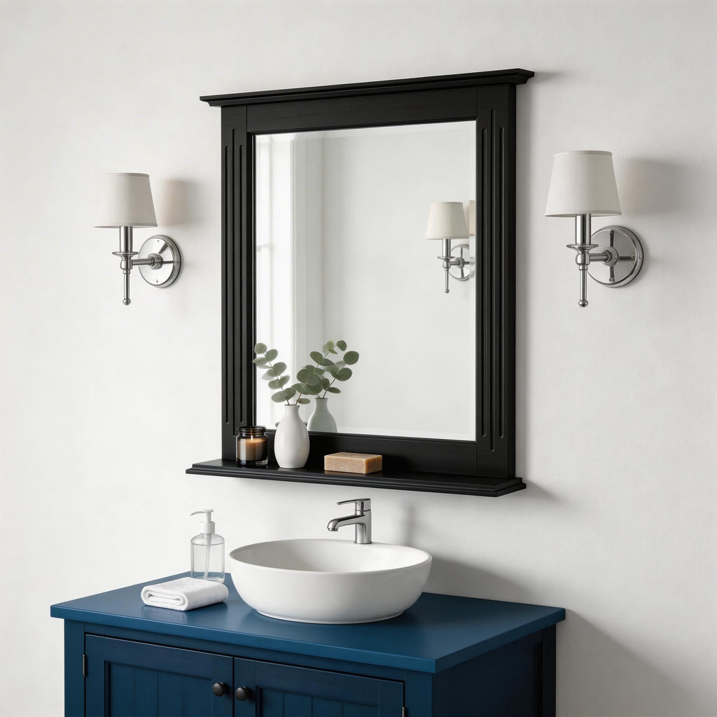 Bathroom Mirror with Shelf, Rectangle Over Sink Mirror