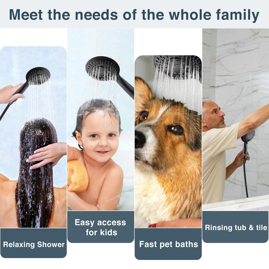 9 Spray Settings Shower Head with Handheld High Pressure Oil-Rubbed Bronze Hand Held Showerhead with 60 Inch