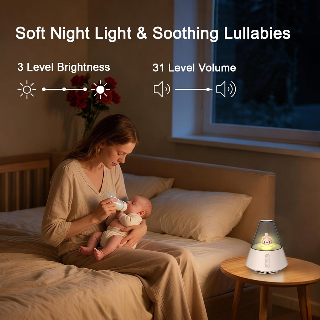 & Kids Sound Machine with Night Light, White Noise Machine for Baby Sleep, 30, 31-Level Volume, 3 Brightness