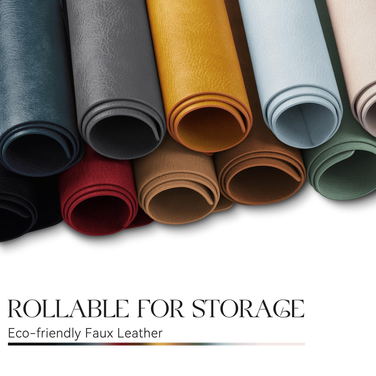 Vinyl Faux Leather Placemats, Set of 8, Beige