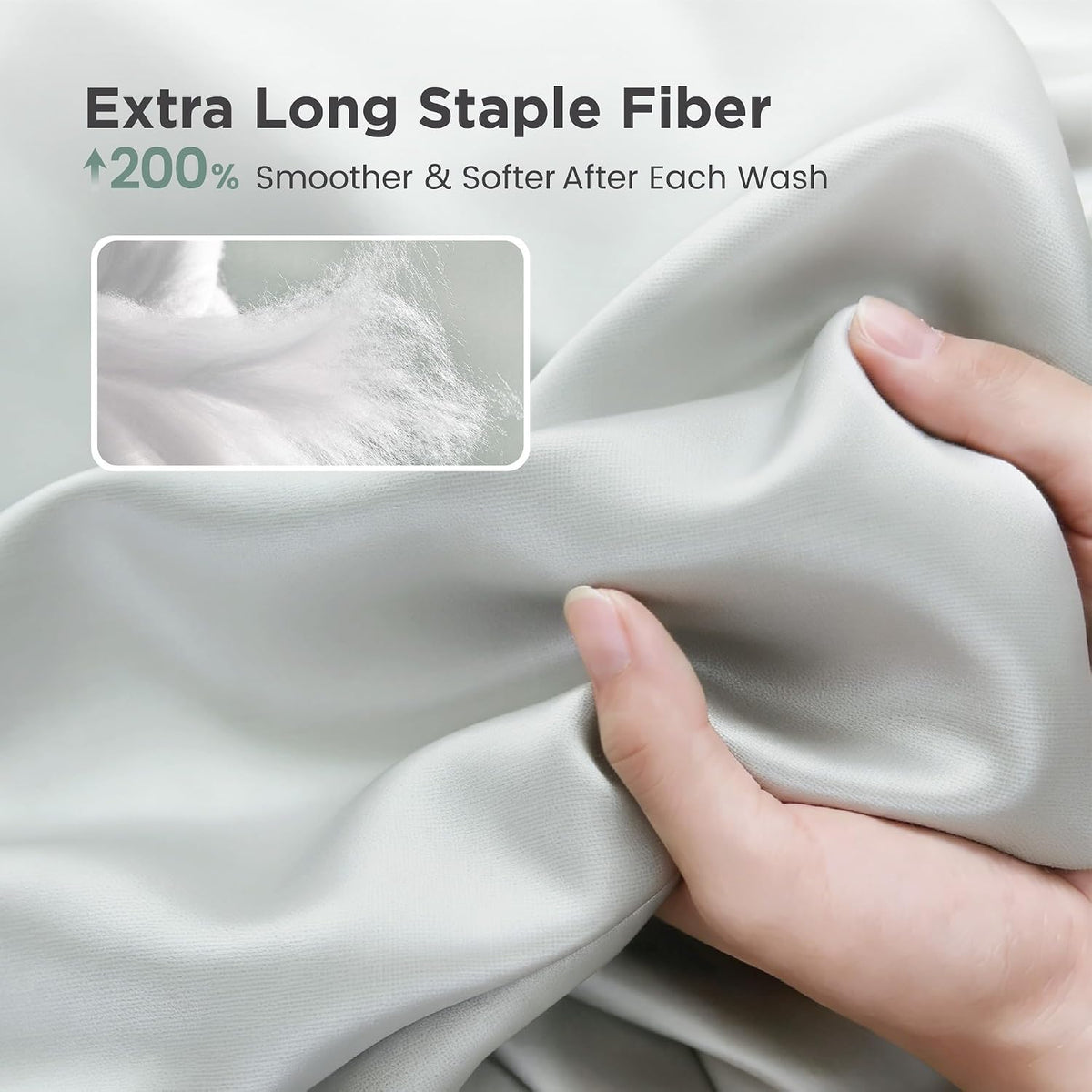 100% Egyptian Cotton Sateen Sheet Set - 1000 Thread Count, Ultra-Soft 4 Piece Bedding, Extra Deep 16" Pocket