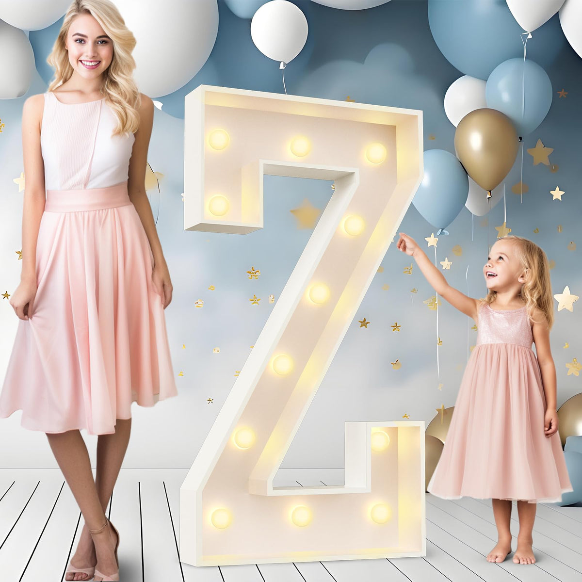 Easy-Assemble 4FT Marquee Light Up Letter, Large Lighted Letter Z