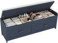 54.4" Shoe Bench with Lift Top Storage, Entryway Bench with Cushioned Seat, Wooden End of Bed Bench, Shoe Cabinet