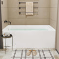 Drop-In Bathtub 60 x 30 inch Acrylic Alcove Tub with Left Hand Drain and Skirted Apron, White Soaking Tub for Bathroom Renovation, Modern Built-In Tub for Comfortable Family Bathing