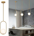 Modern Pendant Lighting Gold Globe Pendant Light Fixture,Mid Century Chandelier One Light Hanging Fixture for Kitchen