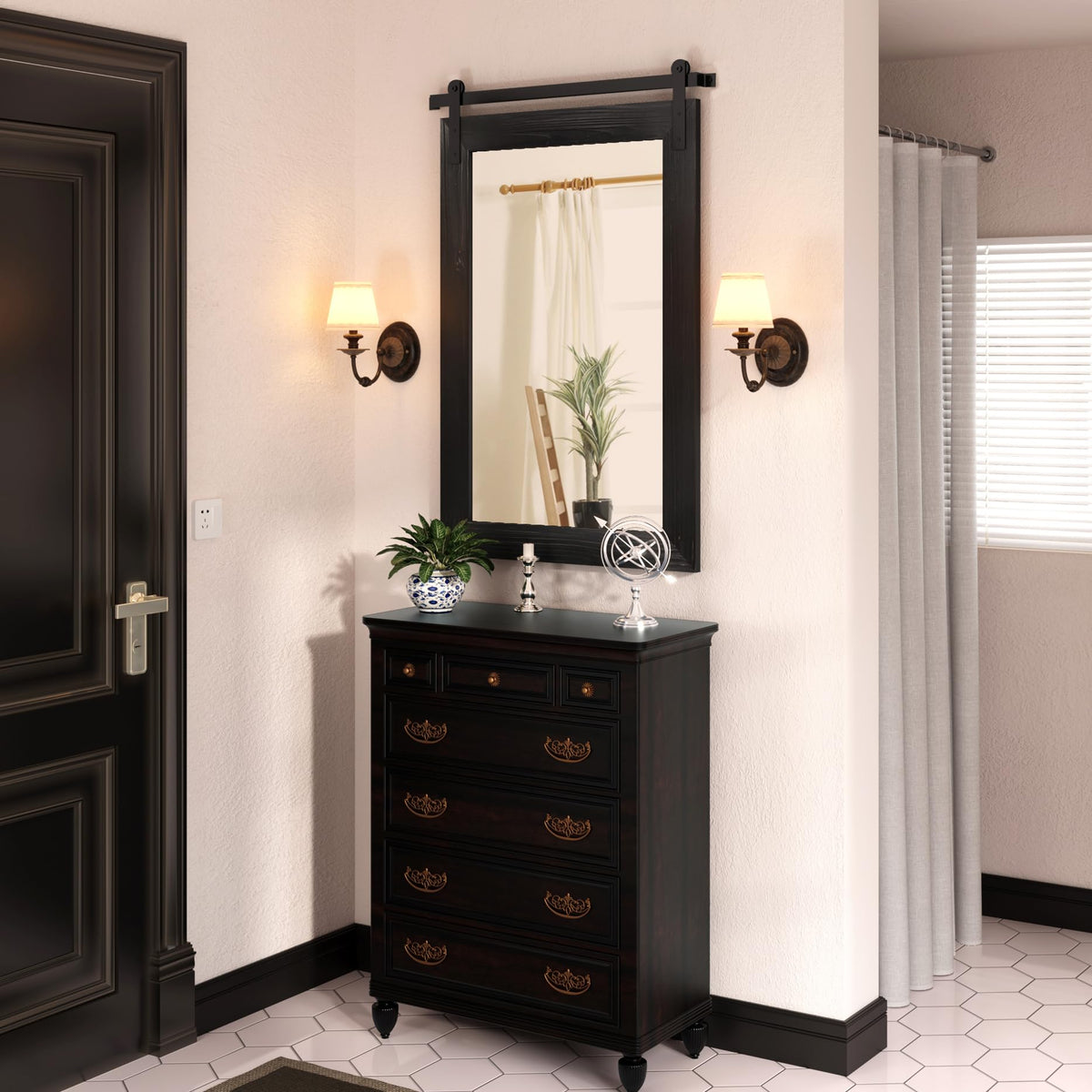 Farmhouse Bathroom Mirrors for Over Sink - 30 x 22 Black