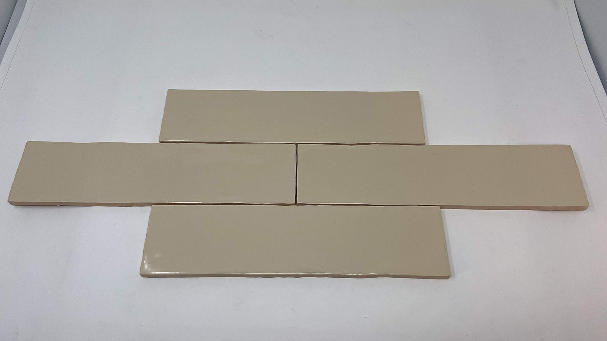 3x12 Cream Handmade Look Ceramic Subway Tile Walls & Kitchen Backsplashes - Glossy Finish (Box Covers 5.5 Sq. Ft.)